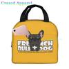French Bulldogs Dog Insulated Lunch Bag for Women, Men, and Kids, Large and Reusable, Handle, Freezable Work and School Travel