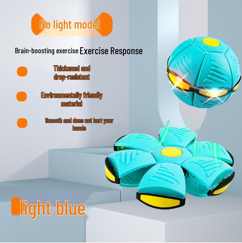 Magic Flying Saucer Ball: Deformable Outdoor Stomp Toy with Lights for Kids