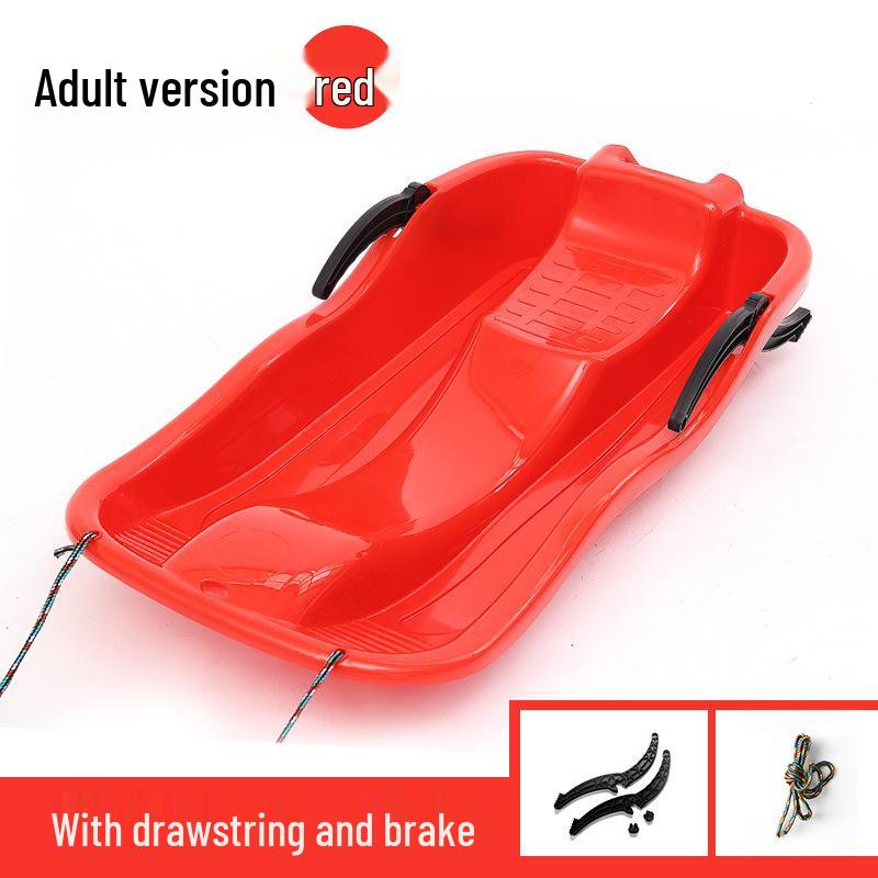 87cm Double Snowboard Sled with Brake and Rope for Adult Skiing