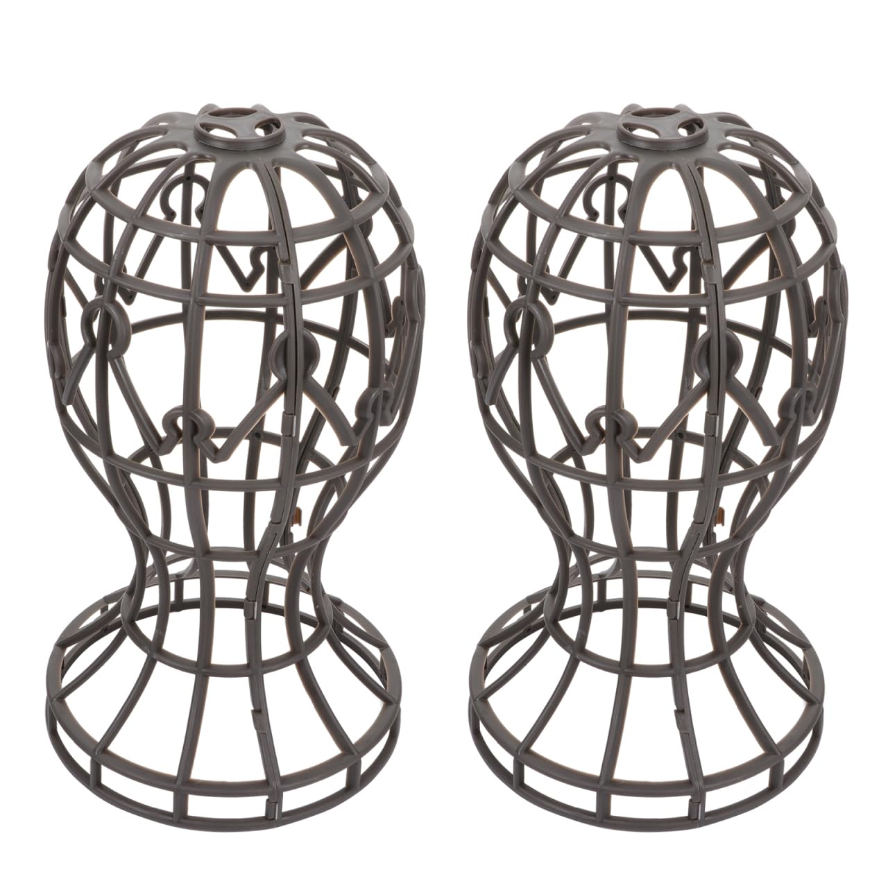 BESTOYARD Стойка для парика, Пластиковый держатель для парика, Шапочка, Короткая шляпа, Стойка для парика, Настольная, Для сохранения формы, Серая, 2 шт.