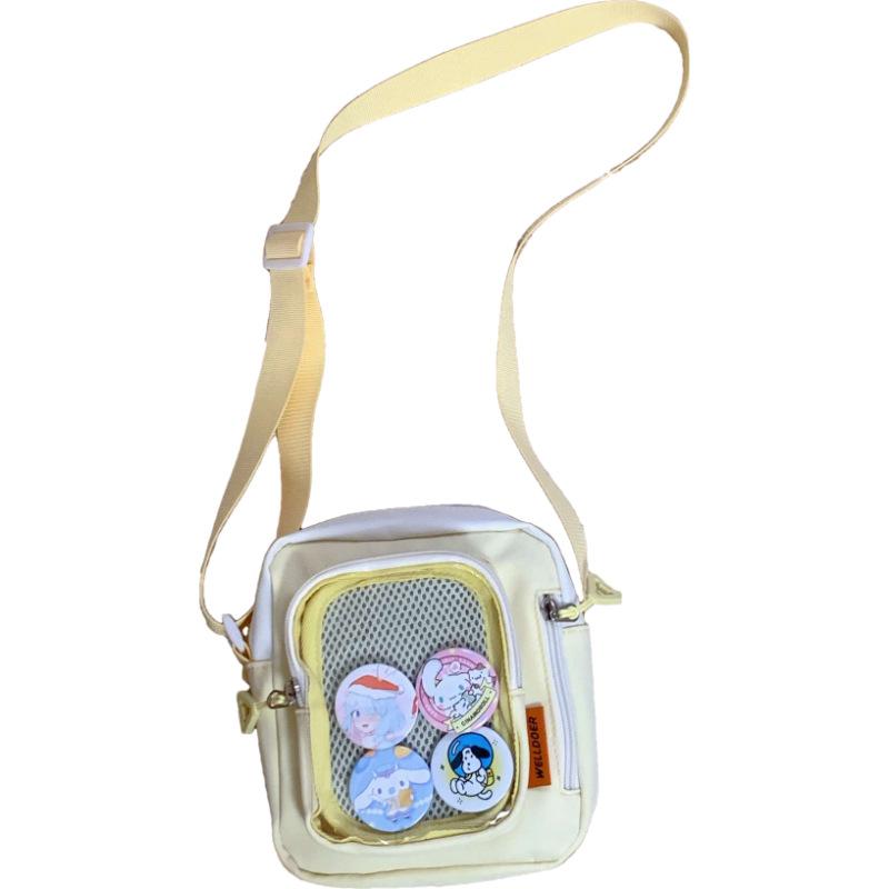 Japanese Ins Transparent Small Square Bag for Women, Small Food Intake, Shoulder Pain Bag, Fashionable and Popular Student Messenger Bag.