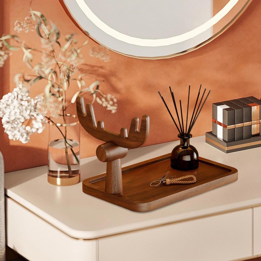 Key Holder for Entryway Table Jewelry Storage Organizer Desktop Multifunctional Wooden Rack