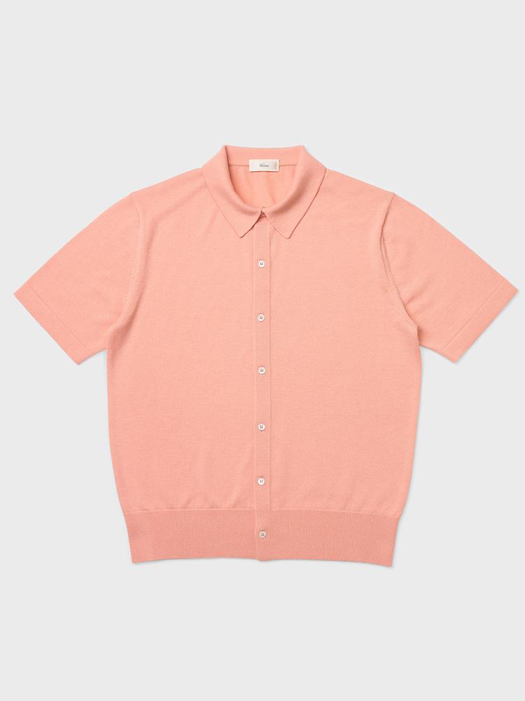 Berno 24Ss Essential Collar Cardigan Pink L