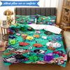 Buntes Trauminsel-Collage 3er-Set K-Pop-Musikgruppe Bettwäsche-Set, Ideal für Schlafzimmer, Wohnheim, Inklusive Bettbezug und 2 Kissenbezügen, Fan-Geschenke