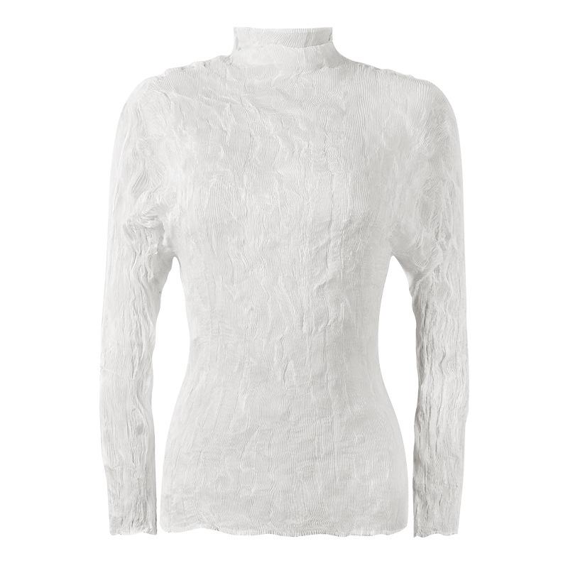 

Весна 2025 г., женская рубашка Slim Fit с высоким воротником и длинными рукавами, солнцезащитная One Size белый