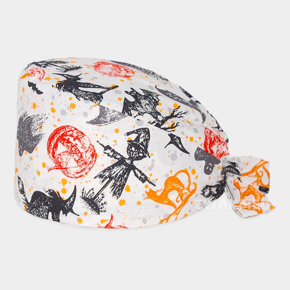 Women Men Scrub Caps Cotton Cartoon Printed Chef Spa Beauty Clinic Dentist Working Hat Nurse Doctor Surgical Hats Unisex Baotou Cap