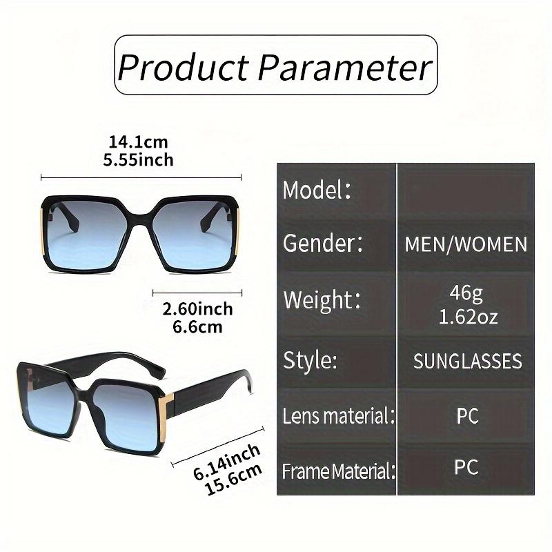 Extra Large Square Fashion Sunglasses for Men and Women Brand Gradient Color Glasses Summer Party