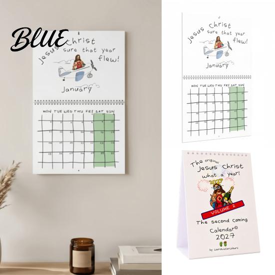 Creative Wall Art Daily Record Grid Monthly Calendar Large 2027 Funny Planner Humor Journal Desk