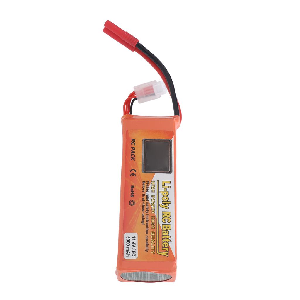 RC Lithium Battery 11.4V 5000mAh 3S 35C RC Car Lithium Battery with Banana 4.0 Plug for RC Car Truck Vehicle