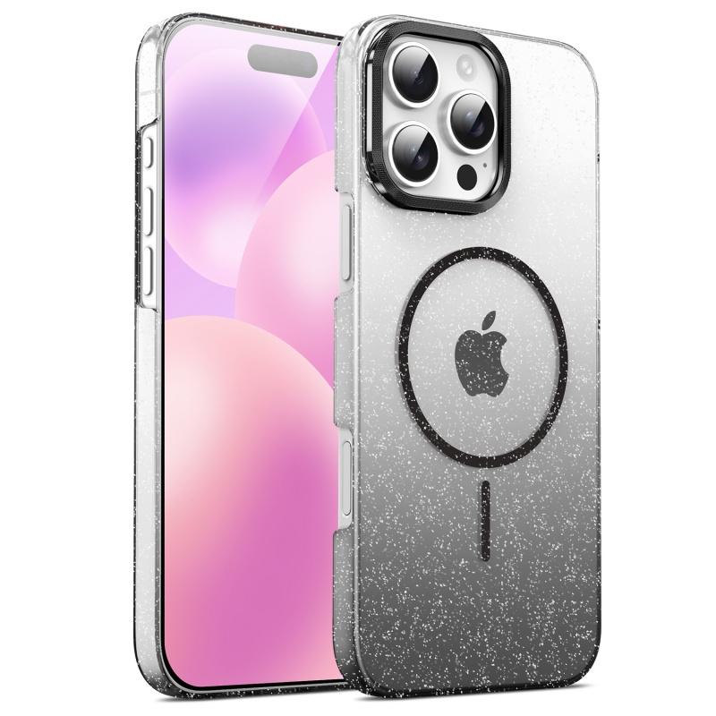 2025 Gradient gold diamond glitter Magnetic PC phone Case suitable for iPhone 16 Pro Max 15 14 Plus 13 12 Pro 11 shockproof protective Cover