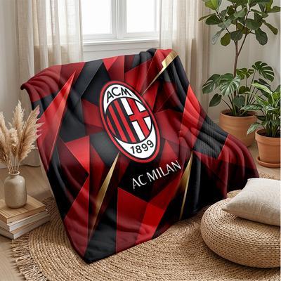 Coperta Tema AC Milan Morbida Coperta in Flanella Morbida Coperta Plaid Peluche Coperta Accogliente per Divano Letto per Arredamento Casa