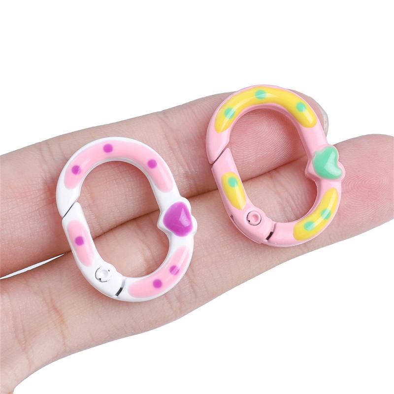 Stop malowany sprayem dwustronny brelok w kształcie serca w kropki owalny krople oleju akcesoria DIY