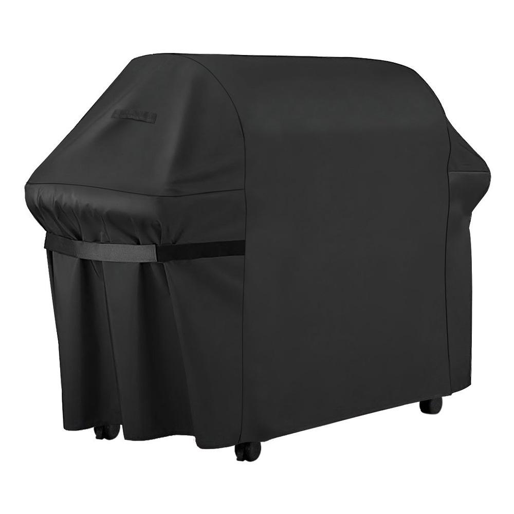 Outdoor BBQ Dust Cover, Black Silver Coated 210D Oxford Cloth Grill Cover