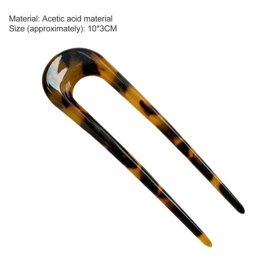 Hairpin U Shape Hair Jewelry Mini Women Leopard Hair Fork for Festival