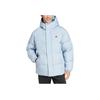 Adidas Puffy Down Jacket Unisex Hooded Full Zip Warm Casual Down Jacket Blue JM9128