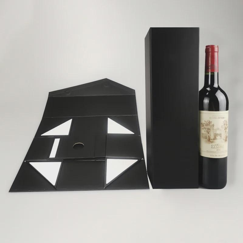 Creative Four-Corner Folding Wine Gift Box with Lining