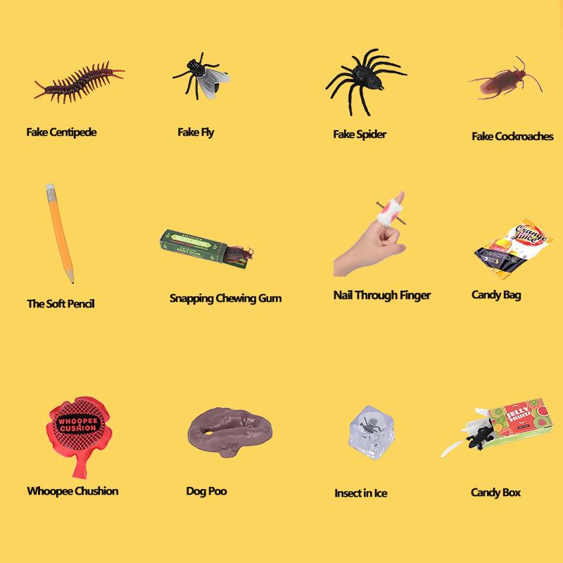 Witz- und Streich-Set, Lustige Scherzartikel, Neuheiten-Spielzeug für Kinder und Erwachsene, Party-Streichzubehör, Überraschungsgeschenke.