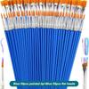 30/60/100/110Pcs Painting Brushes Set Art Round / Flat Brushs Nylon Hair Paint Brushes Pen For Oil Watercolor Art Supplies