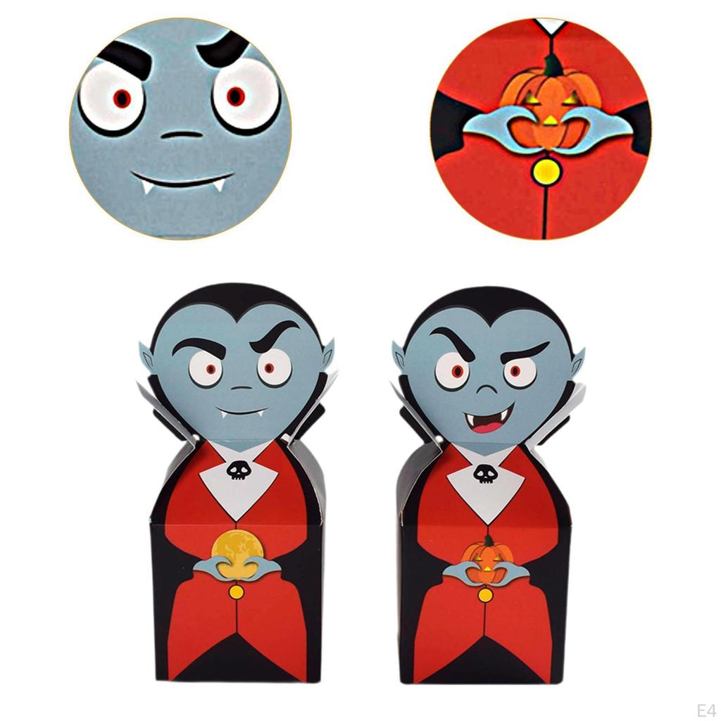 10 Pack Halloween Cardboard Treat Boxes Trick or Candy Cookies Goodie for