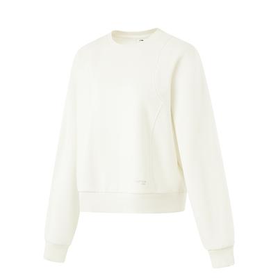 Li Ning Fitness Series Moisture Wicking Thermal Solid Color Round Neck Comfortable Breathable Fleece Warm Dopamine Casual Sweatshirt AWDU556-4