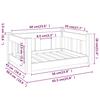 Vidaxl Legowisko Dla Psa, Białe, 65,5X50,5X28 Cm, Lite Drewno Sosnowe