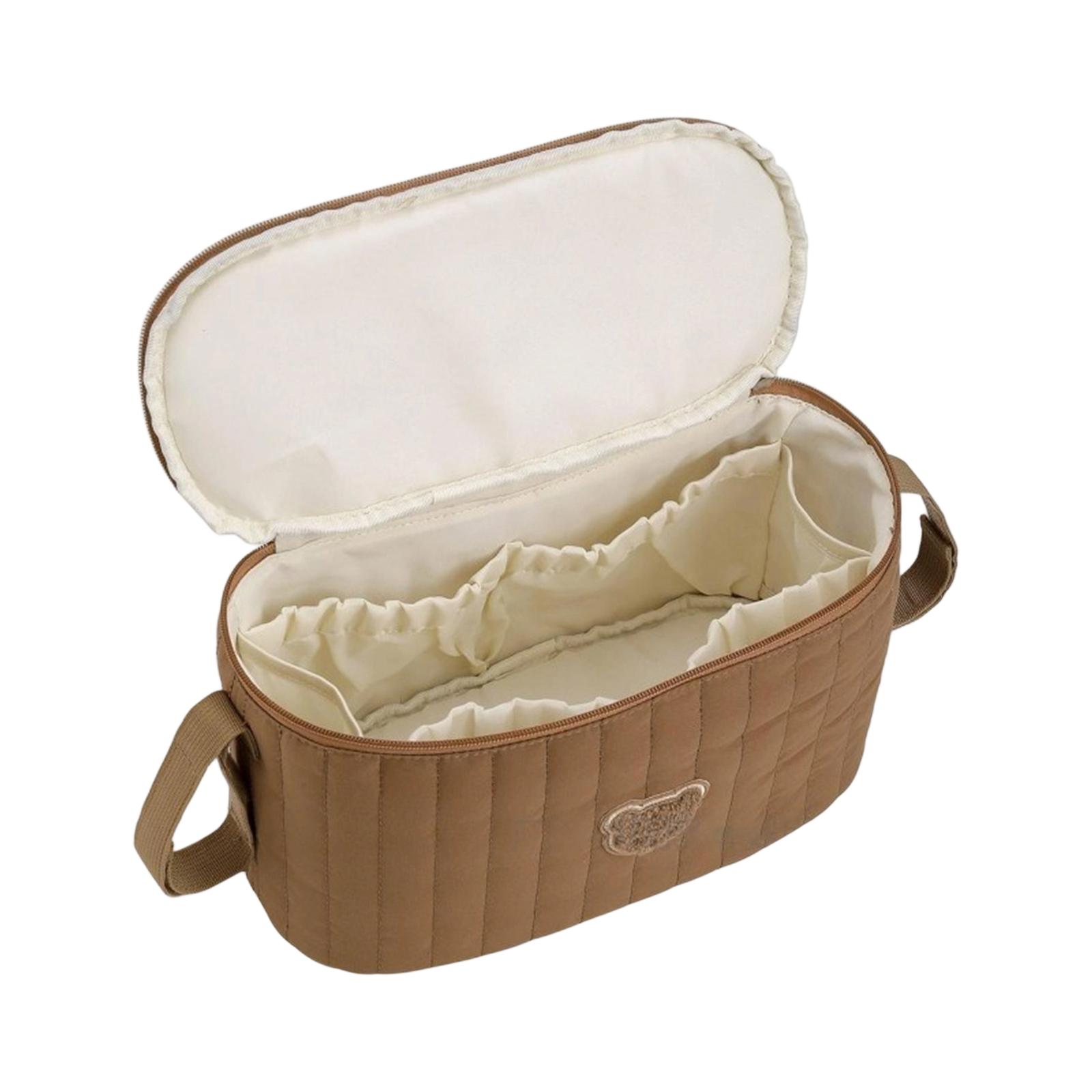 

Многофункциональный подвесной контейнер-сумка для детской коляски с просторным дизайном из водонепроницаемой ткани для покупок и путешествий кофейный