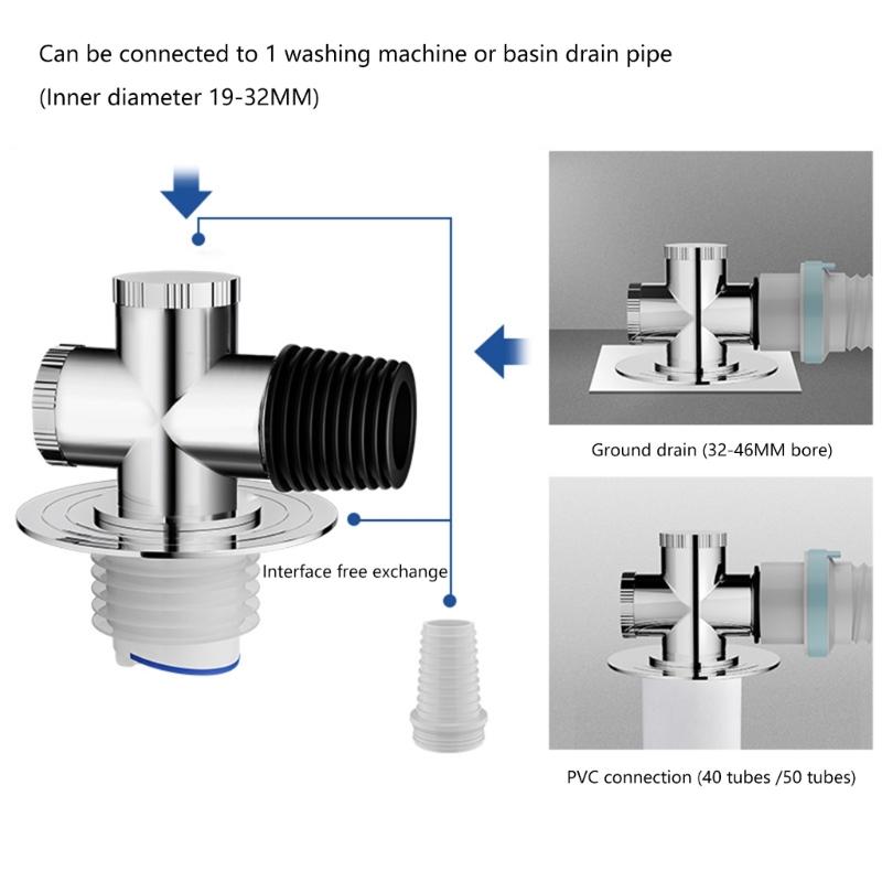 Waschmaschinenablauf Bodenabdeckung Geruchshemmender Bodenablaufstopfen Kanalrohrdichtung Dichtungsabdeckung Einfach zu installieren