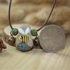 Stone Adjustable Gift Unisex Ceramic Necklace Sweater Chain Bee Pendant Necklace Clavicle Chain