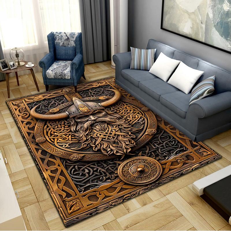 Viking Carpet Rug for Living Room Bedroom Home Sofa Decoration,Kids play Non-slip Floor Mat