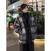 Men's Retro Plaid Patchwork Wool Hooded Jacket - Double-Sided, Thickened Outerwear for Autumn/Winter
