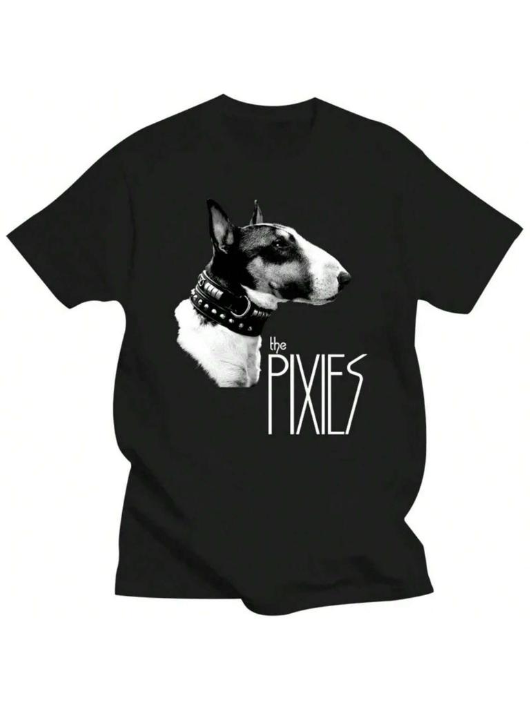 Dog Head Funny Printed Pattern Summer Women's Clothing Short Sleeve T-Shirt Fun T-Shirt Black Summer Fashion Women's Clothing