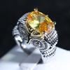 Newest Design Owl  Sterling Silver Animal Champagne CZ Cute Owl Finger Ring For Woman Wedding Engagement