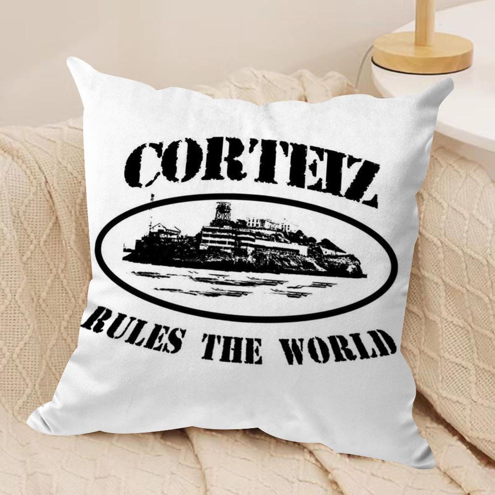 Fashion Brand C_Corteizs Cushion Cover Soft Plush Fabric Double-Sided Printed Sofa Cushion Cover For All Seasons Home Decor Gift