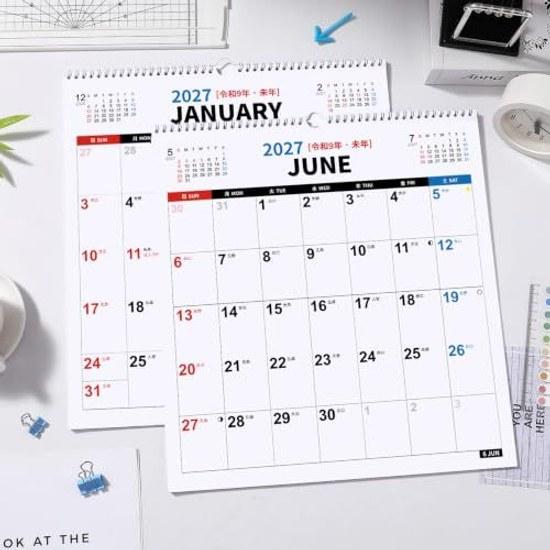 Kalender 2027 - 24-Monats-Wandkalender 3 Farben 370400mm von Januar Dezember 2028 startend 2 Jahre