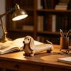Charming Office Desk Accessories Vintage Dachshund Dog Figurine, Wiener Statue, Rustic Animal Tabletop Decorative Figures for Decor Ornament,