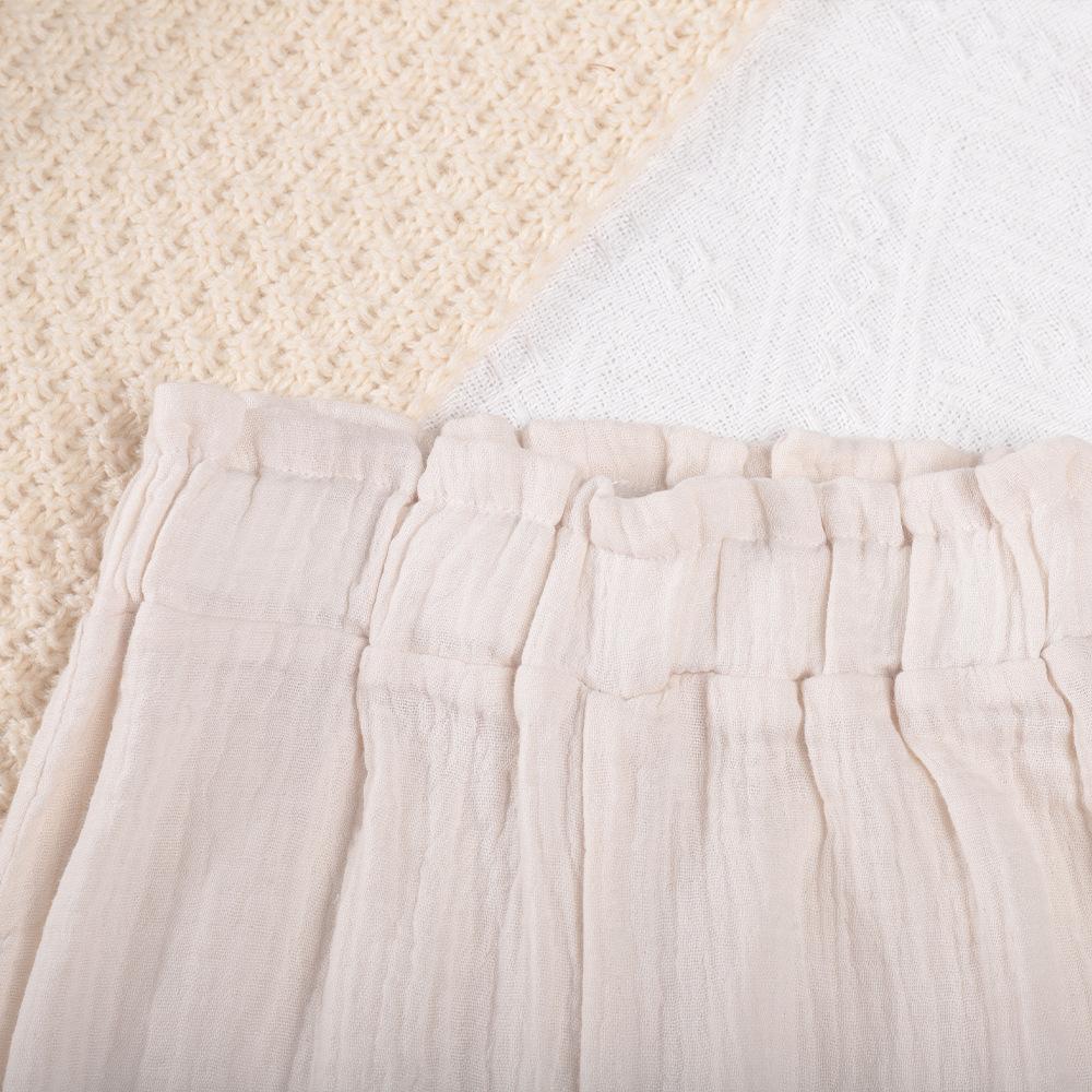 New Children's Summer Outfit for Girls, Tie Strap Camisole Top + Wide-Leg Pants, Baby Mori Style Set, Korean Version Vacation Set