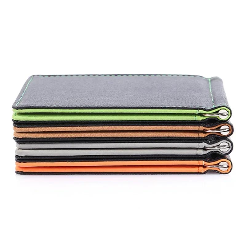 Marke Männer Brieftasche Kurze Karte Halter Brieftaschen Geldbörsen PU Leder Geld Clips Solide Dünne Brieftasche für Männer Geldbörsen