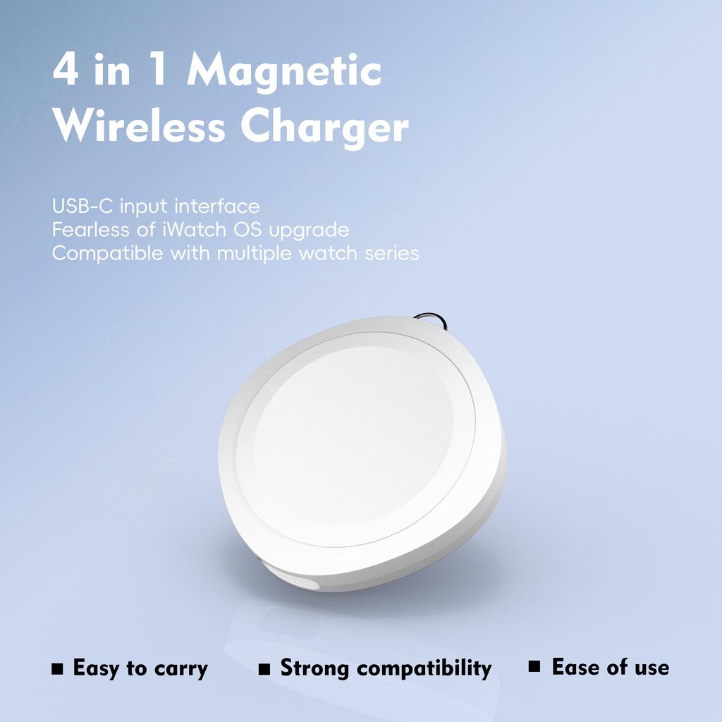 4-In-1 Magnetic Wireless Watch Charger For iWatch 1-10/SE/Ultra/ AirPods Pro 2 AirPods 4  ANC Galaxy Watch3-7/FE/Pixel Watch 1st
