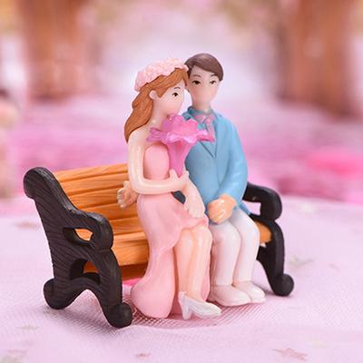 1 pár pár na židli figurky miniaturní řemeslo vílí zahrada trpaslík mech dárek