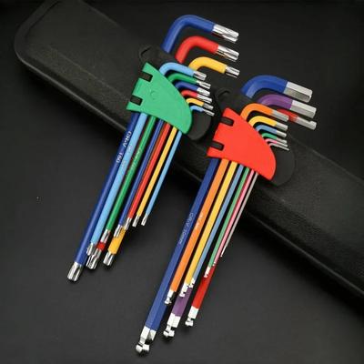 Color Allen Key Set L Wrench Kit For Allen Screw 9PCS Inner Hexagonal Wrench 1.5mm To 10mm Hexagon Spanner Bicycle Repair Tools