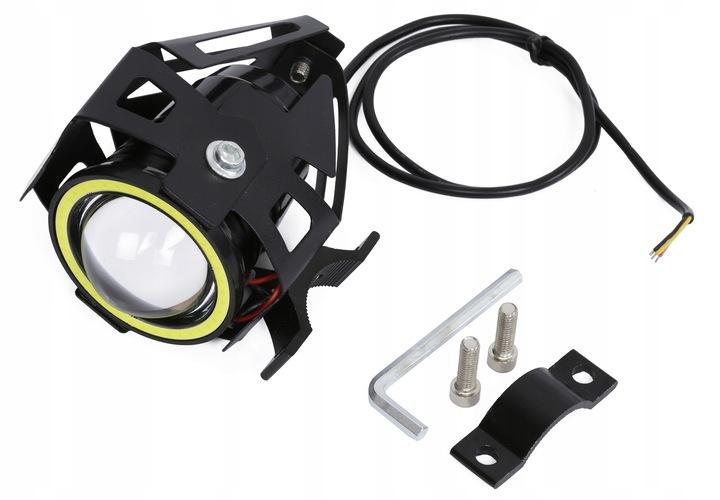 2X Halogen Motocyklowy Led Lampa Reflektor Ring Cob Komplet 2 Tryby Światła