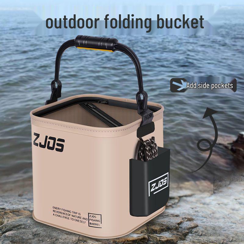 Portable Foldable Fishing Bucket & Live Fish Protector