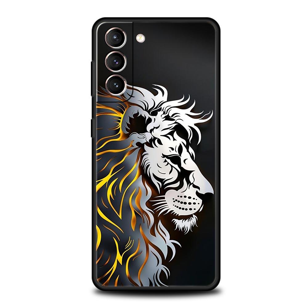 

Cross Pattern Bicolor Lion Phone Case for Samsung Galaxy S26 S25 S24 S23 S22 S20 S21 FE Ultra S25Edge Plus 5G Soft TPU Cover Bag Samsung S25 Plus