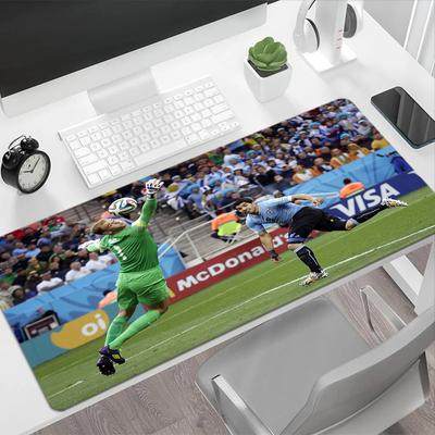 Goalkeeper Saves Ball. Gaming Mouse Pad Desk Mat HD Print Desk Pad Non-Slip Rubber Bottom Gaming Accessories Ideal Gift for Gamers