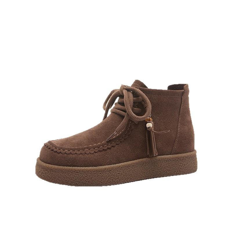 New Retro Thick-soled High-top Kangaroo Shoes with Fleece Warmth, Cotton Shoes and Boots for Women