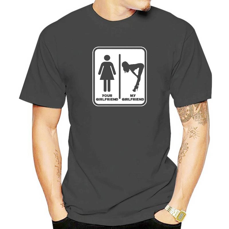 YOUR GIRLFRIEND vs MY GIRLFRIEND Unisex Cotton T-Shirt Tee Shirt Harajuku Gothic T-shirt Hip Hop T-Shirt Men Streetwear