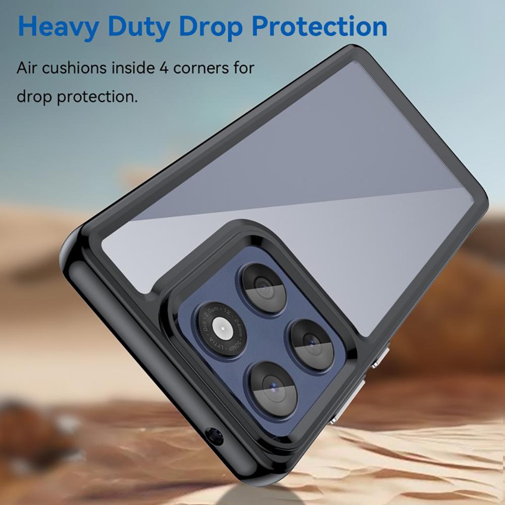 WANLONFENG XC Series For Motorola Edge 60 Fusion 5G Case TPU Acrylic Phone Cover with Tempered Glass (Big Lens Hole)