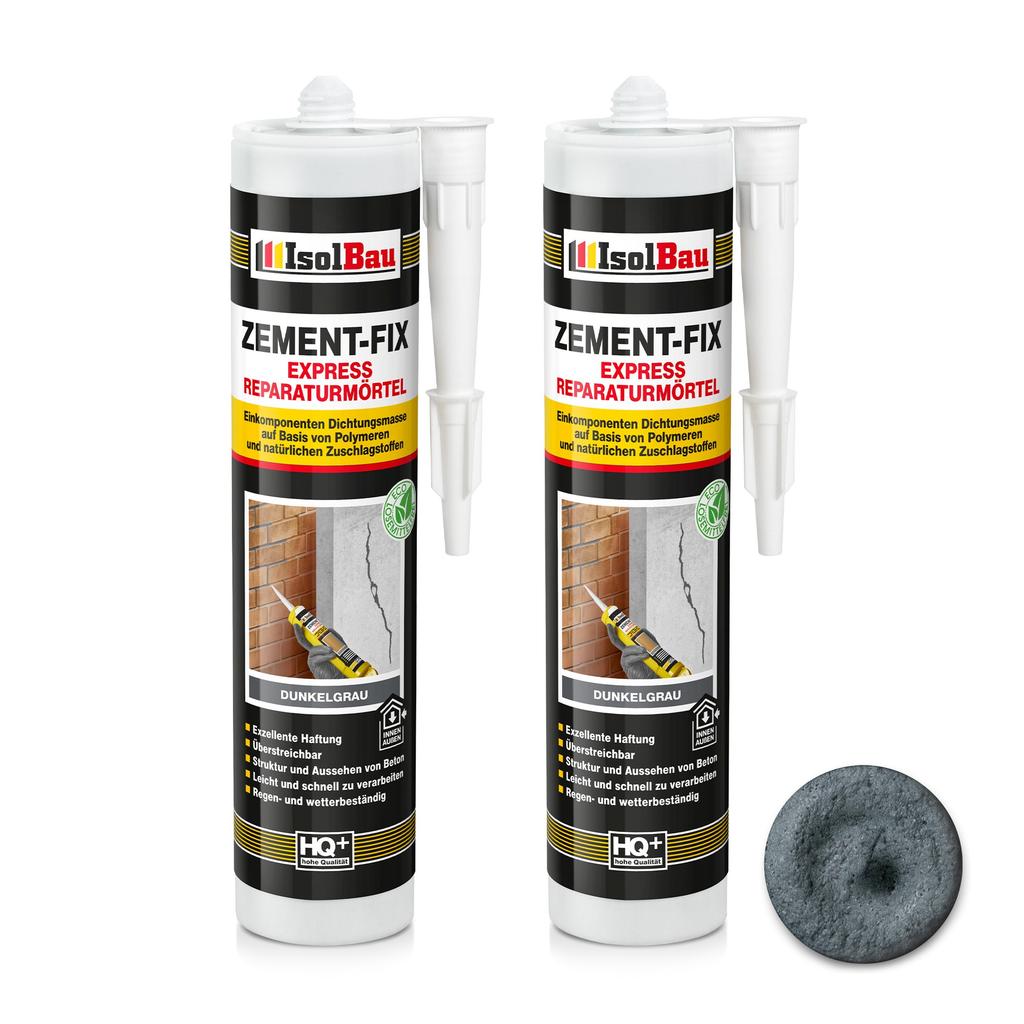 IsolBau Zement-Fix Repair and Sealing Mortar Dark Gray 2 x 300ml