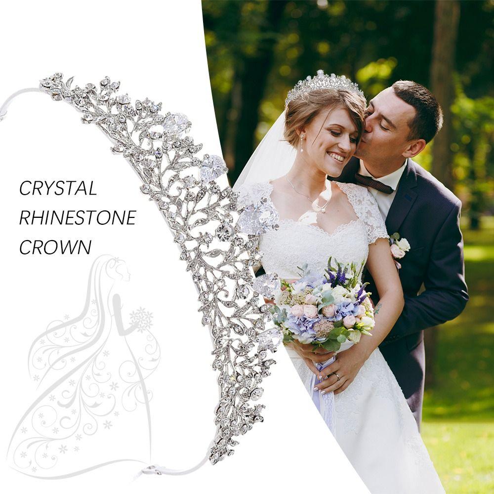 Wedding Prom Bride Headbands Crystal Headband Princess Rhinestone Crown Silver Tiara Crown