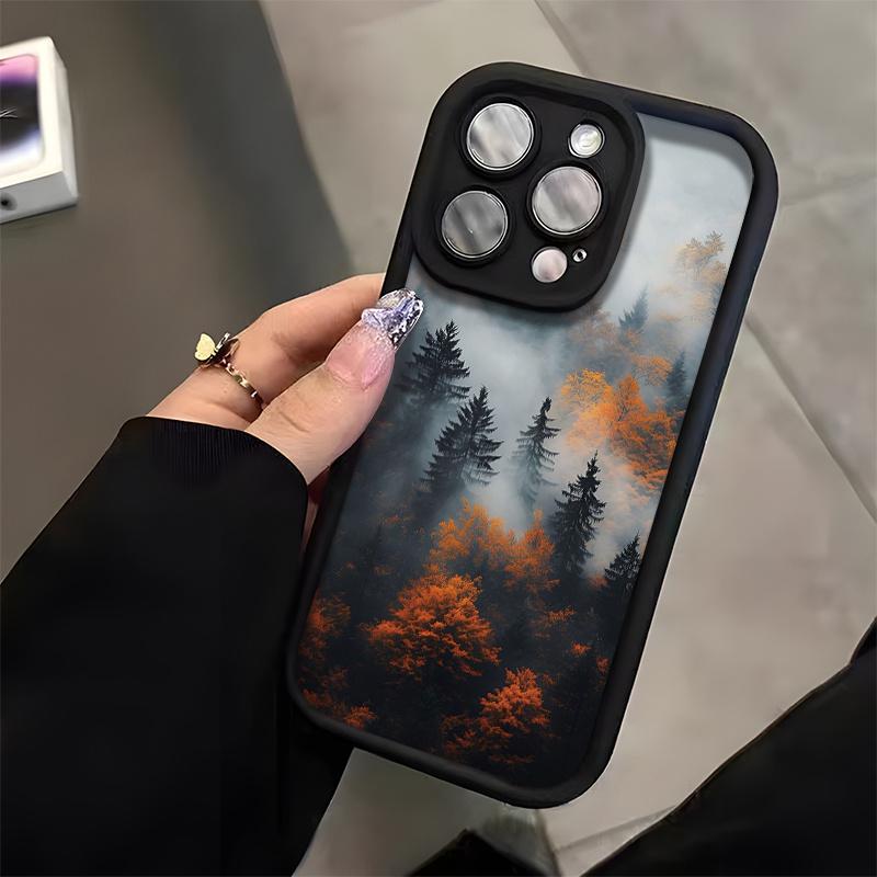 Smoke Forest Landscape Pattern Phone Case for iPhone 17 16 15 14 13 12 11 Pro/Max/Plus Anti Drop and Anti Shock Back Cover